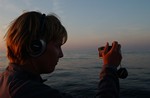 Na 16 uur op de motor varen,  met de Ipod  een foto maken