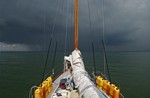 Een naderende bui vanaf de zeelandbrug