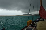 regenbui die de boot heeft schoon gespoeld