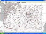 Gribfile met het lagedrukgebied wat ons harde wind geeft