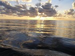 Bijna spiegelgladde zee