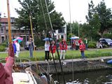 in de regen